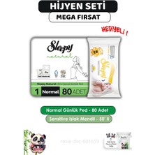 Sleepy Natural Ultra Hassas Hijyenik Günlük Ped Normal 80 Adet, Sensitive 50'li Islak Mendil ve Rosıe