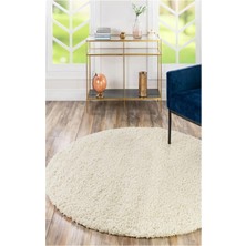 Soft Shaggy Doğal Kaymaz Taban Daire Halı 100X100 120X120