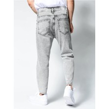 Erkek Boyfriend Fit Denim Jean Kot Pantolon