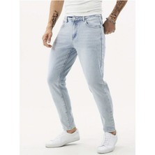 Erkek Boyfriend Fit Denim Jean Kot Pantolon