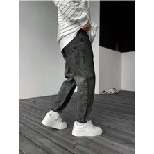 Erkek Boyfriend Fit Denim Jean Kot Pantolon