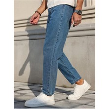 Erkek Boyfriend Fit Denim Jean Kot Pantolon