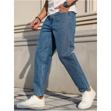 Erkek Boyfriend Fit Denim Jean Kot Pantolon