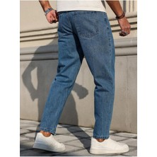 Erkek Boyfriend Fit Denim Jean Kot Pantolon