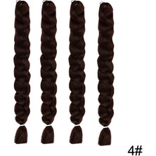 X-Pression Afrika Zenci Örgüsü ve Rasta İçin Sentetik Saç 165 GR KAHVERENGİ #4