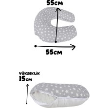 Çift Taraflı Bebek Emzirme Yastığı, Destek Minderi, Hamile Yastığı Pamuklu Kumaş