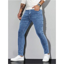 Erkek Slim Fit Denim Kot Pantolon Jean