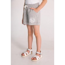 Beli Lastikli Summer Yazılı Kız Çocuk Şort