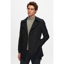Ds Damat Regular Fit Siyah Apoletli Beli Kemerli Pardösü/Trenckot 1HF08ORT00013