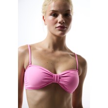 Açık Pembe Bia Straplez Knot Bikini Üstü