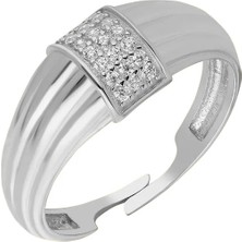 Zirkon Yuvarlak Yüzük 718845 Silver