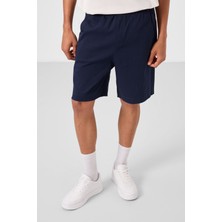 Tommy Life Lacivert Standart Fit Dokuma Hafif Esnek Chino Erkek Şort - 81293