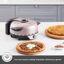Karaca Gastro 10 in 1 Pizza Lahmacun ve Tandır Ekmeği Makinesi Biodiamond Rosegold