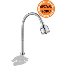 Wuvera Oynar Başlıklı 2 Krom Kubar Fonksiyonlu Spiral Musluk Başlığı