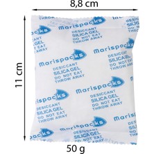 Marispacks 50 G x 5 Adet Silikajel Nem Alıcı Paket (Nonwoven, Aluminyum Doypack Ambalajda)