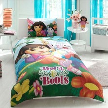 Lisanslı Tek Kişilik Dora And Boots Çarşafı Lastikli Nevresim Takımı