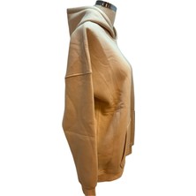 Avcıoğlu  Kapşonlu Önden Cepli Krem Bej Renk 3 Ip Hoodie Sweatshirt