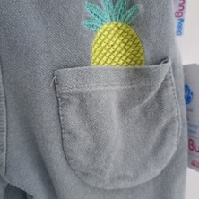 Baby Buu Ananas Detaylı Şort Denim Kız Bebek Salopeti