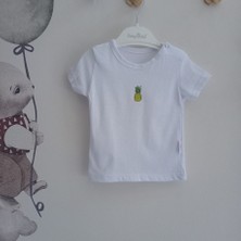 Baby Buu Ananas Detaylı Şort Denim Kız Bebek Salopeti