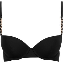 Sparkling Treasure Push-Up Bikini Üstü, Altın Zincirli, Kalıplı, Ayarlanabilir Askılı