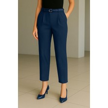 Beli Kemerli Çift Cepli Pantolon