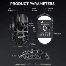 Miaxtreme Attack Shark R3 Magnezyum Alaşımlı App Uygulamalı 8khz Ultra Hız Tepki 26.000DPI Gaming Oyuncu Mouse