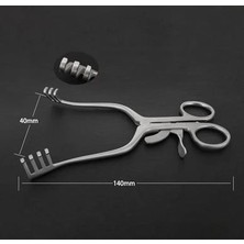 Weitlaner Otomatik Retraktör 3x4 Künt Dişli Gri 14CM 40MM Açıklık Kilitli Ortopedik Cerrahi Eğitim Aleti