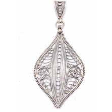 Nusret Takı 925 Ayar Gümüş Mekik Desenli Telkari Kolye Ucu