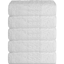 5 Li El Yüz Otel Havlusu 50 x 90  cm  Beyaz 16/1 Aksoft 225 gr