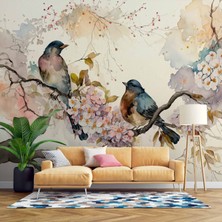 Dal Ağaç Kuş Duvar Kağıdı Baskı