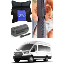 Ford Transit 2012-2025 Direksiyon Kılıfı Dikmeli Düz Deri Ultra Esnek Ithal & 2'li Boyun Yastığı