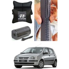 Hyundai-Getz Direksiyon Kılıfı Dikmeli Düz Deri Ultra-Esnek Ithal&2'li Lüks Boyun Yastığı