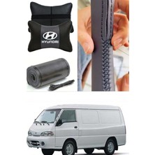 Hyundai H 100 Direksiyon Kılıfı Dikmeli Düz Deri Ultra Esnek Ithal & 2'li Lüks Boyun Yastığı
