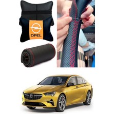 Opel Insignia Direksiyon Kılıfı Dikmeli Noktalı Siyah Ultra Esnek Ithal Deri & 2'li Boyun Yastığı