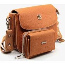 Just Polo Yeni Sezon Kolon Askılı 4 Bölmeli Kadın Omuz Çantası 21x16cm Pbu2174