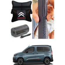 Citroën Berlingo Direksiyon Kılıfı Dikmeli Düz Deri Ultra Esnek Ithal & 2'li Boyun Yastığı