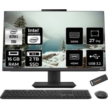 Asus A5702 Intel Core Ultra 5 120U 16GB 2tb SSD 27" Fhd Fdos All In One Bilgisayar & Per4 USB Bellek A5702I58512B0DP309