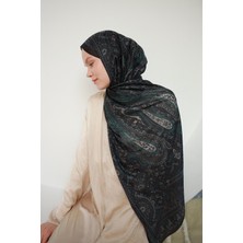 Moda Mevsimi Ipekhan Soft Pamuk Etro Etnik Desen Şal 3055-01 Siyah