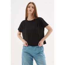 Fashıon Frıends Kadın Dökümlü Crop Bluz 25Y0512K1