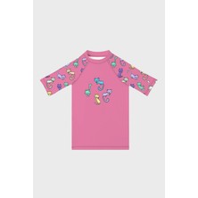 Slipstop Kitties Baskılı Uv Korumalı Kısa Kollu Mayo T Shirt Kız Çocuk T Shirt ST2511000001