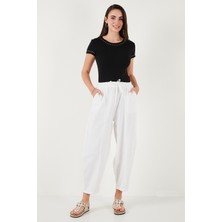 Lela Pamuklu Relaxed Fit Normal Bel Daralan Paça Pantolon Bayan Pantolon 668YP5198