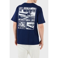 Les Benjamins Baskılı Relaxed Fit Pamuklu Bisiklet Yaka T Shirt Erkek T Shirt LB25SSUNLMUTS