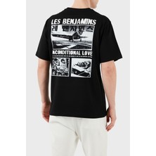 Les Benjamins Baskılı Relaxed Fit Pamuklu Bisiklet Yaka T Shirt Erkek T Shirt LB25SSUNLMUTS