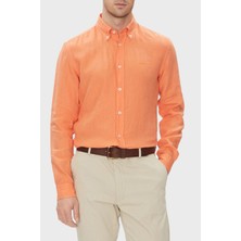 Boss % 100 Keten Slim Fit Düğmeli Yaka Gömlek Erkek Gömlek 50520283 823