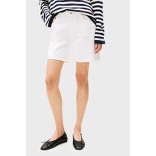 Tommy Hilfiger % 100 Pamuk Straight Fit Yüksek Bel Mini Kot Short Bayan Short WW0WW45924 Ycf