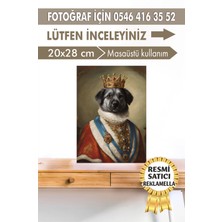 No:16 Kişiye Özel Tasarım Evcil Hayvan Tablosu Patili Hediyelik Kraliyet Kıyafetli Portresi