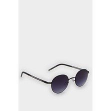 DeFacto Erkek Yuvarlak Siyah Metal Çerçeve Siyah Cam UV Güneş Gözlüğü F0495AXNS