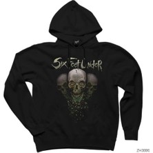 Six Feet Under Skulls Siyah Kapşonlu Sweatshirt Hoodie