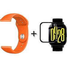Forzacase  Xiaomi Redmi Watch 5 Lite ile Uyumlu Silikon Kordon Kayış + Ekran Koruma Filmi - FC875