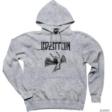LED Zeppelin Icarus Gri Kapşonlu Sweatshirt Hoodie